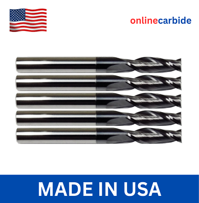 #ad 5 PCS 1 4quot; 2 FLUTE CARBIDE END MILL TiALN COATED $64.95