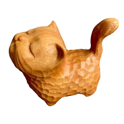 #ad Carved Wood Cat Creative Miniature Cat Figurines Cute Cat Statues Reusable $13.22