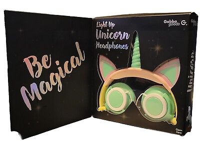 #ad Gabba Goods Kids Padded Unicorn Over The Ear Padded Headphones Light Up $10.00