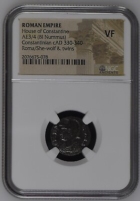 #ad NGC VF Roman AE3 4 Constantine I ROMA SHE WOLF amp; TWINS ROMULUS amp; REMUS Reverse $77.77