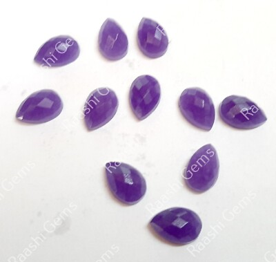 #ad Natural Purple Jade Pear Checker Cut 8x12mm To 20x25mm Loose Gemstone $295.54
