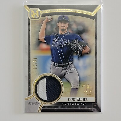 #ad 2018 Museum Collection Meaningful Material Relics Gold 25 Chris Archer Patch $22.50