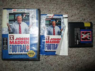 #ad John Madden Football #x27;93 Sega Genesis 1993 Complete $9.49