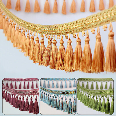 #ad 1M Curtain Sewing Tassel Fringe Trim Braided Lace Accessory Upholstery DIY Decor $10.64