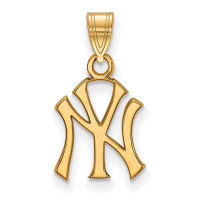 #ad 10k Yellow Gold MLB LogoArt New York Yankees N Y Small Pendant For Her 0.6g $160.00