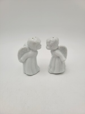 #ad Vintage Kissing Angels Salt and Pepper Shaker Set Porcelain $5.59