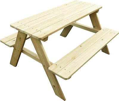 #ad Merry Garden Kids Wooden Picnic Bench Outdoor Patio Dining Table 37 x 10.8 $54.85