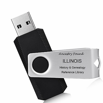#ad ILLINOIS History amp; Genealogy 206 old Books on FLASH DRIVE County Family IL $10.95