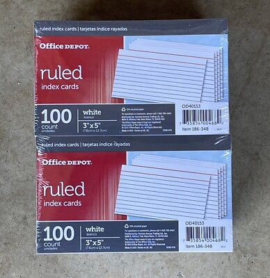 #ad #ad 1000 PK Ruled Index Cards 3quot; x 5quot; White 1000 Cards 10 Packs of 100 $10.00