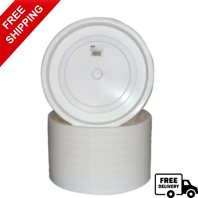 #ad 3.5 Gallon and 5 Gallon Bucket Lid 10 Pack Bpa Free Durable Heavy Duty Plastic $16.79