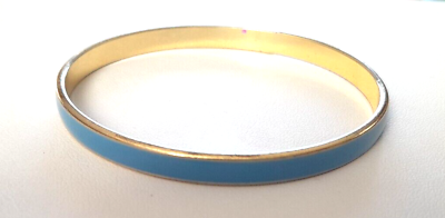 #ad Child#x27;s Small Girl Baby Blue Enamel Gold Tone Bangle Bracelet Fits 6quot; or Smaller $15.60