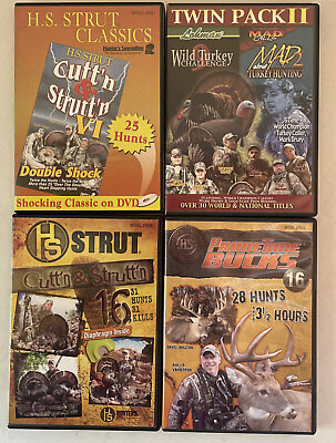 #ad Turkey and Deer Hunting DVDs 3 Turkey 1 Deer Mixed Lot of 4 Mixed Brands $8.97
