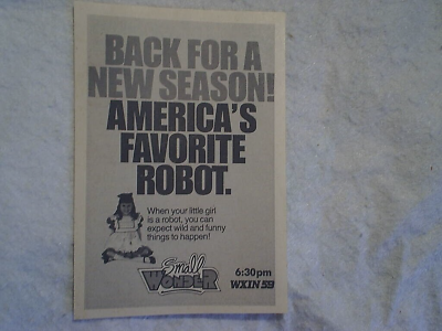 #ad 1986 SMALL WONDER AMERICA FAVORITE ROBOT TV SHOW AD PRINT ONLYTiffany Brissette $14.99