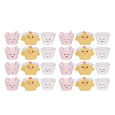 #ad 24Pcs Cupcake Wrappers Toppers Baking Wrappers Cupcake Wrapper Decoration $8.64