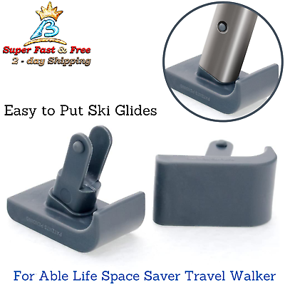 #ad Walker Ski Glides Click Go Gliders Feet Replacement For Able Life Space Saver $22.24