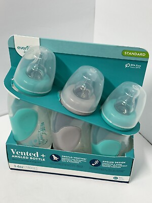 #ad Evenflo Advanced Angled amp; Vented 3 Bottles Teal and Grey 3 6 oz Brand New $19.99