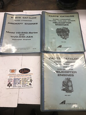 #ad 3 LYCOMING PARTS CATALOG FOR HELICOPTER ENGINES AIRCRAFT ENGINES $100.00