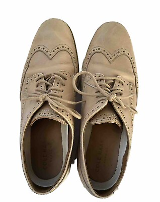 #ad COLE HAAN Men#x27;s Original Grand O.S Wingtip Oxford LT. Tan Leather Shoes Size 8M $29.99