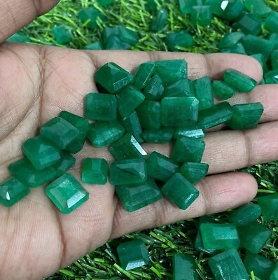 #ad 700Ct Lot Certified GIE Colombin Natural Emerald Octagon Faceted Loose Gemstone $177.75