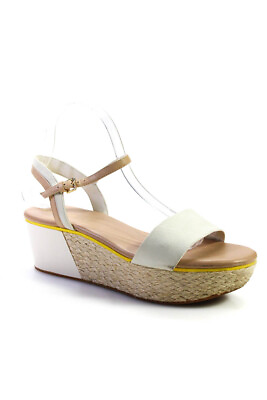 #ad Cole Haan Womens Arden Wedge Ankle Strap Rope Platform Sandals Beige Size 9.5 $40.81