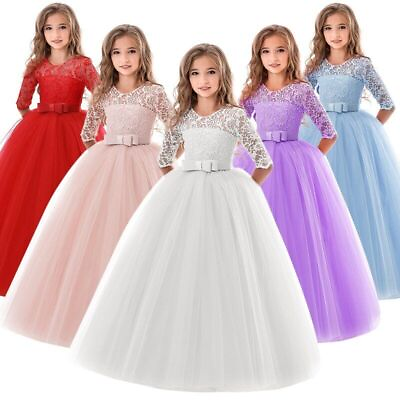 #ad Girls Bridesmaid Dress Kids Wedding Party Princess Dress First Communion Dresses $35.68