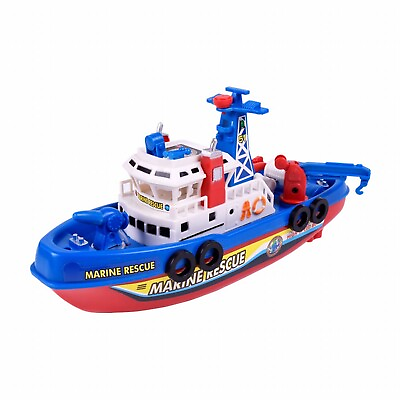 #ad Kids Boat Toy Light Water Spray Electric Marine Fire Boat Model Education Toy $14.99