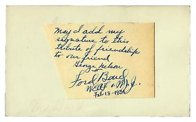 #ad quot;This Is Your Lifequot; Ford Bond Hand Written Clipped Note Mounted To 3X5 Card $39.99