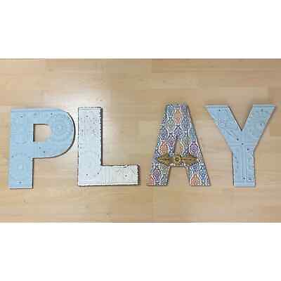 #ad Studio Decor Sophie Alphabet Decor Kids Room Colorful PLAY Wooden Wall Letters $27.30