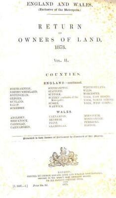 #ad England and Wales Exclusive of the Metropolis Return of Owners of Land 1873 Vol GBP 30.20