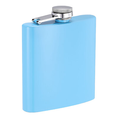#ad 6oz 170ml Stainless Steel Hip Flask for Camping Outdoor Activity Light Blue AU $18.16