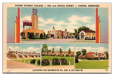 #ad Tower Tourist Village 78th And Dodge Street Omaha Nebraska Postcard $7.77