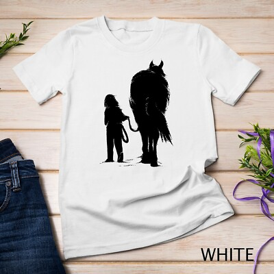 #ad Kids Funny Gift for Girls with Horses Cute Horse with Child Unisex T shirt $16.99