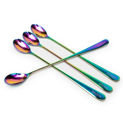 #ad Long handled ice tea spoon cocktail stir spoons stainless steel coffee spoons... $17.99