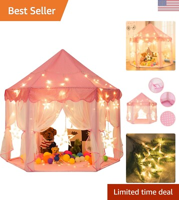 #ad Large Princess Castle Play Tent Indoor Outdoor 55quot;x53quot; Kids Playhouse Gift $68.99