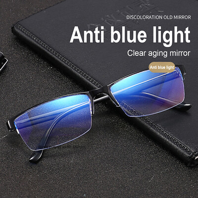 #ad 4Pack Unisex Half Frame Blue Light Blocking Reading Glasses Spring Hinge Readers $10.88