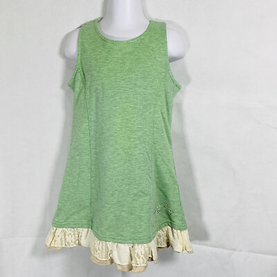 #ad Girls BOUTIQUE MINI MERY GREEN CREAM TRIM Sleeveless SPRING SUMMER DRESS Sz 4 5 $24.99