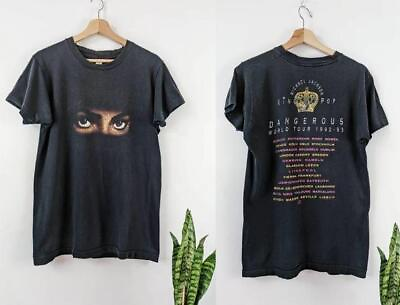 #ad Vintage Michael Jackson T shirt Merch Dangerous 1992 93 World Tour Single Stitch $19.99