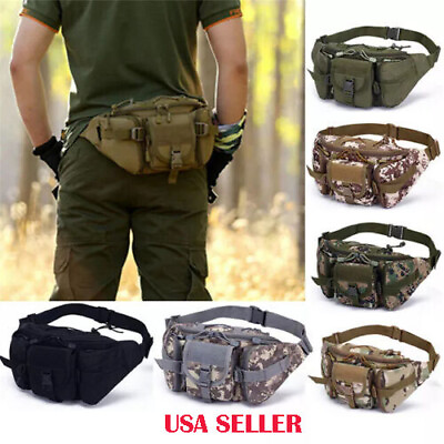 #ad Tactical Fanny Pack Bumbag Waist Bag Military Hip Belt Outdoor Hiking Fishing $9.99