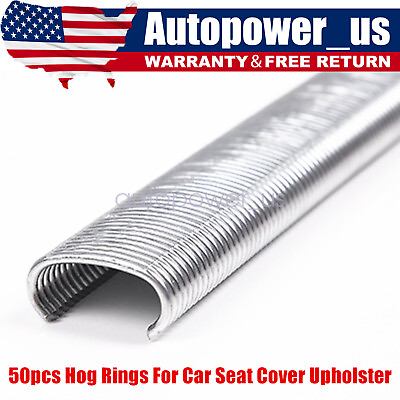 #ad 50Pcs Hog Rings For Seat Cover Upholstery $5.19