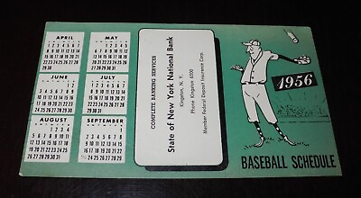 #ad 1956 Baseball Dodgers Yankees Giants Schedule Press Media Guide Roster Program $99.95
