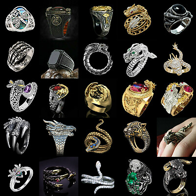 #ad Fashion Viking Dragon Rings Men Hip Hop Punk Jewelry Ring Gift Size 6 13 C $3.12