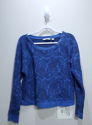 #ad Isaac Mizrahi Sweater Large Womens Blue Pullover Ladies Cotton Designer Casual $5.25