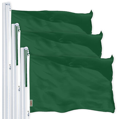 #ad G128 3 Pack Solid Dark Green Color Flag 4x6 Ft Printed 150D Polyester $53.99