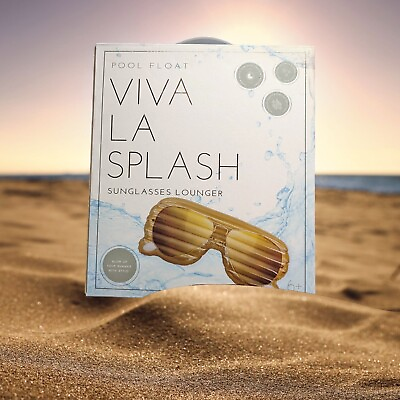 #ad VIVA LA SPLASH Sunglasses POOL FLOAT Lounger Gold JUMBO Size 28x68quot; Inflatable $24.99