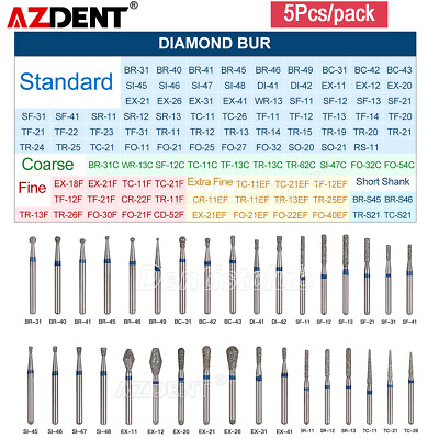 #ad AZDENT Dental Diamond Polishing Burs FG for High Speed Handpiece 100 Type Chioce $33.11