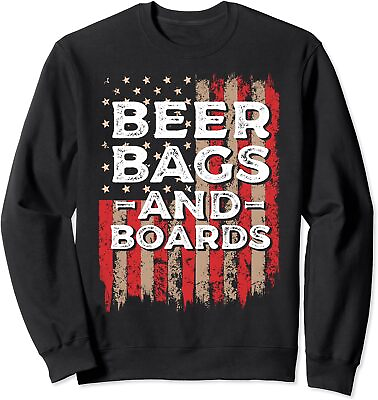 #ad Beer Bags And Boards USA Table Game Cornhole Player Unisex Crewneck Sweatshirt $26.99