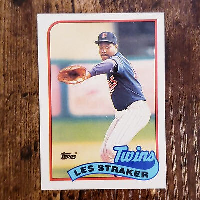 #ad 1989 Topps Les Straker #101 Minnesota Twins Baseball Card $1.48