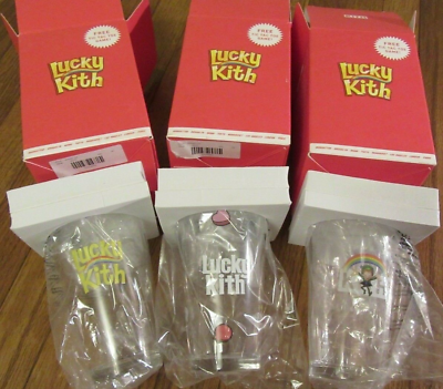 #ad KITH For Lucky Charms Glass Lot of 3 Classic Logo Lucky Kith All Over Brand New $152.99