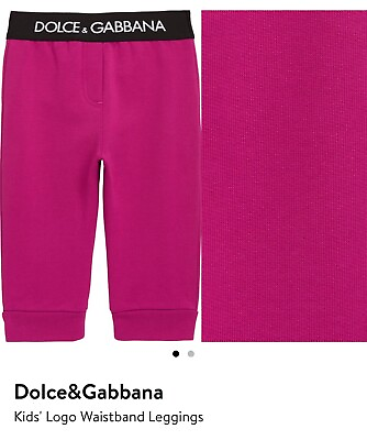 #ad Dolceamp; Gabbana Kids#x27; Logo Waistband Leggings Size 6 9M $255.00
