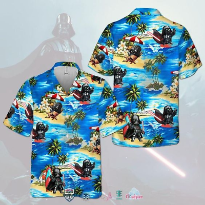#ad Star Wars Darth Vader Chibi Aloha Button Hawaiian Shirt Adult amp; Kid Size $21.00